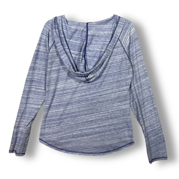 Prana Demi Hooded Pullover Top Sz L Space Dye Purple Lightweight Athleisure Acti - Picture 7 of 13